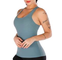 Yoga Tank Tops Built in Bra Plus Size Activewear 2 pcs