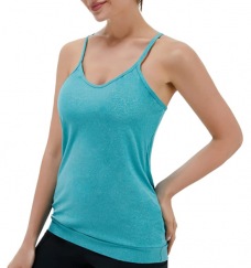 Woman Open Cross Back Yoga Sleeveless Tank Tops 2 pcs